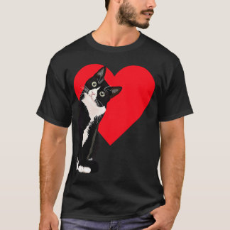 Tuxedo Katze Valentinstag Herzkatze T-Shirt