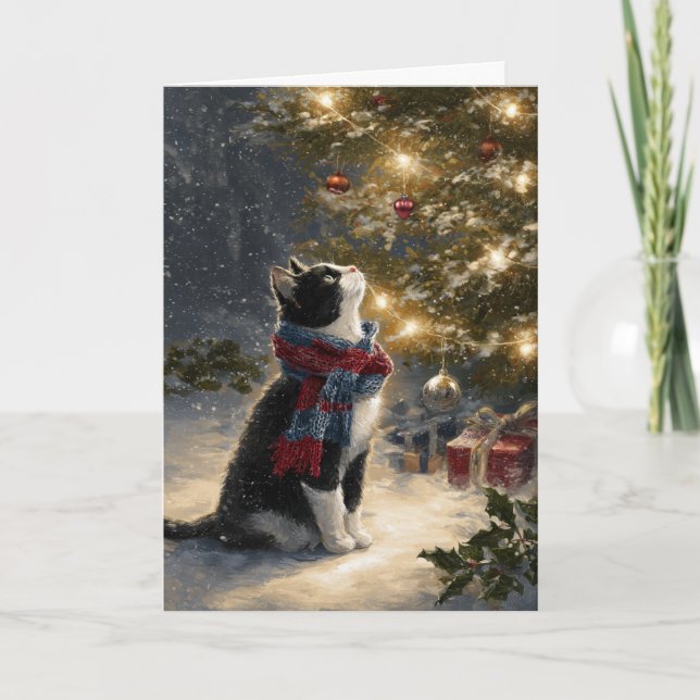 Tuxedo-Katze Weihnachten (Vorderseite)