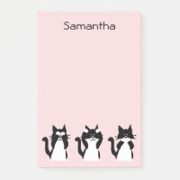 Tuxedo Katzen Drei weiße Kätzchen Pink, individuel