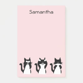 Tuxedo Katzen Drei weiße Kätzchen Pink, individuel Post-it Klebezettel