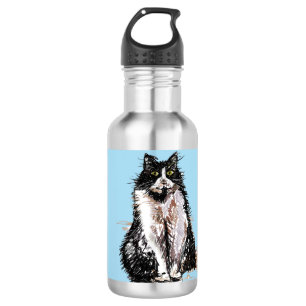 Tuxedo Katzen Kinder Girls Blue Water Flasche Edelstahlflasche