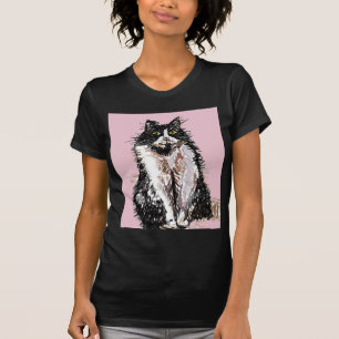 Tuxedo Katzen niedlich Schwarze und Weiße Haustier T-Shirt