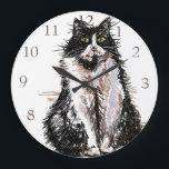 Tuxedo Katzen Niedlich Wasserfarbige Uhr<br><div class="desc">Tuxedo Katzen Niedliche Aquarellmalerei Decor Raum-Decor Uhr. Entworfen aus meiner ursprünglichen Tinte zeichnend Kunst.</div>