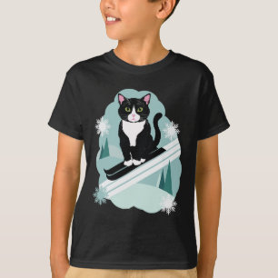 Tuxedo Katzen und Schneeschuhwinterfans T-Shirt