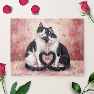 Tuxedo-Katzen Valentinstag-Puzzle Puzzle
