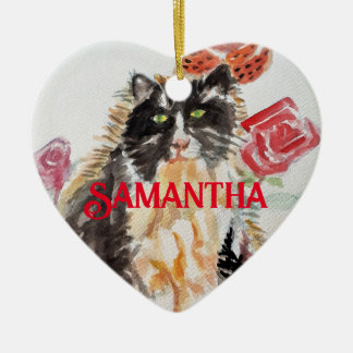 Tuxedo Katzenfarbe Schwarz-Weiß-Kinder Name Dekora Keramik Ornament