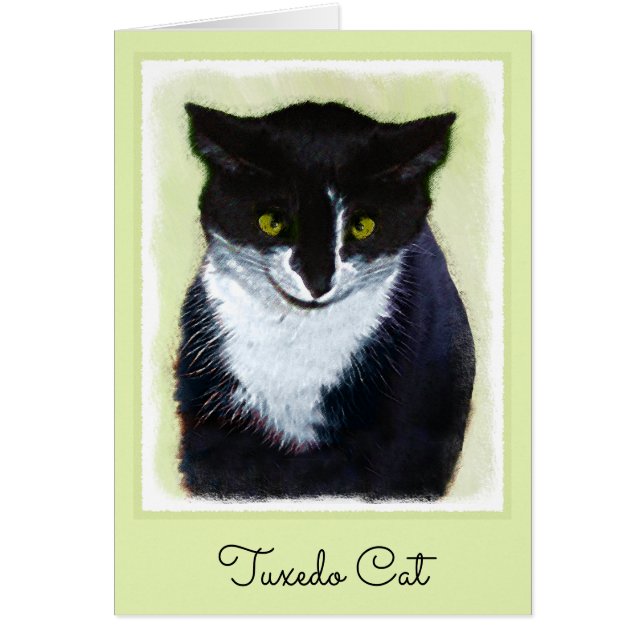 Tuxedo Katzenmalerei - Niedliche Originalkatzenart (Vorne)