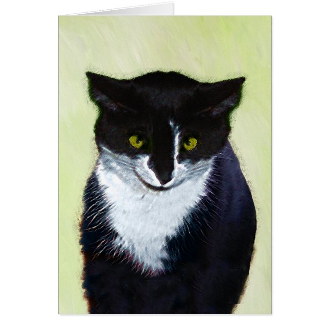 Tuxedo Katzenmalerei - Niedliche Originalkatzenart (Vorne)