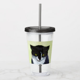 Tuxedo Katzenmalerei - Niedliche Originalkatzenart Acryltrinkbecher