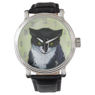 Tuxedo Katzenmalerei - Niedliche Originalkatzenart Armbanduhr