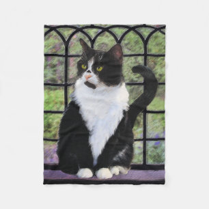 Tuxedo Katzenmalerei - Niedliche Originalkatzenart Fleecedecke