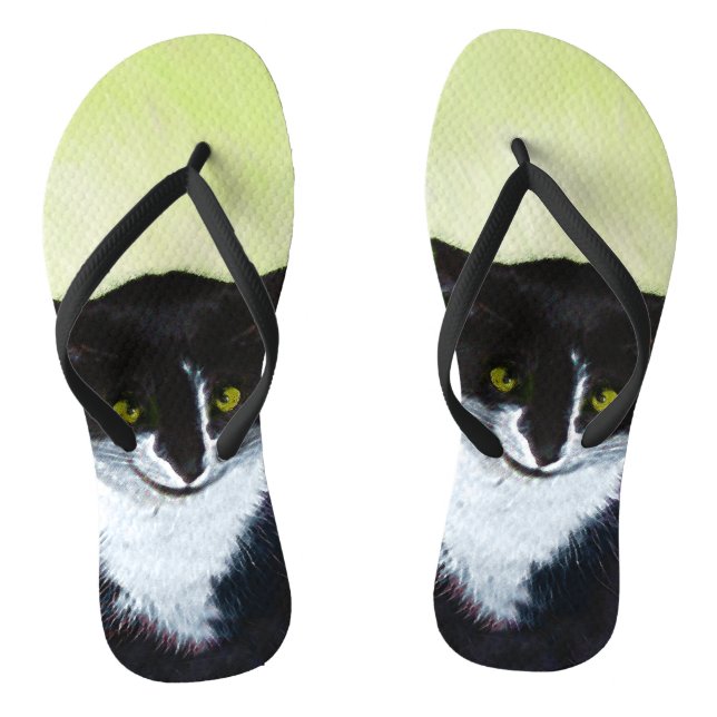 Tuxedo Katzenmalerei - Niedliche Originalkatzenart Flip Flops (Fußbett)