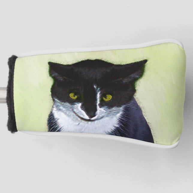 Tuxedo Katzenmalerei - Niedliche Originalkatzenart Golf Headcover (Vorderseite)