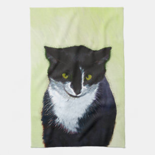 Tuxedo Katzenmalerei - Niedliche Originalkatzenart Handtuch