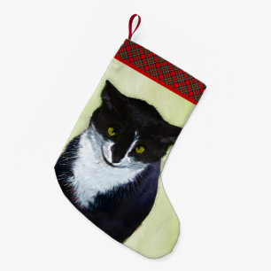 Tuxedo Katzenmalerei - Niedliche Originalkatzenart Kleiner Weihnachtsstrumpf