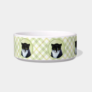 Tuxedo Katzenmalerei - Niedliche Originalkatzenart Napf