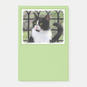Tuxedo Katzenmalerei - Niedliche Originalkatzenart Post-it Klebezettel