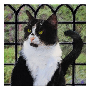 Tuxedo Katzenmalerei - Niedliche Originalkatzenart Poster