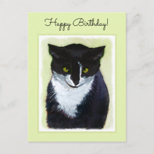 Tuxedo Katzenmalerei - Niedliche Originalkatzenart Postkarte