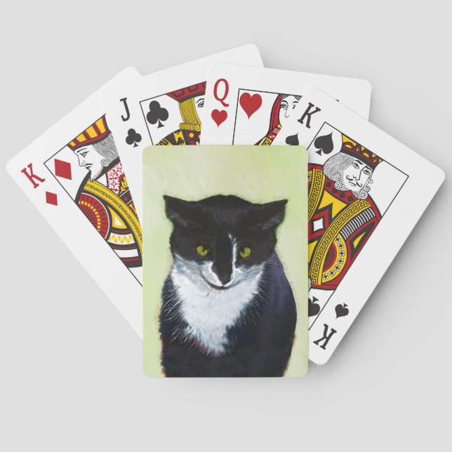 Tuxedo Katzenmalerei - Niedliche Originalkatzenart Spielkarten (Rückseite)