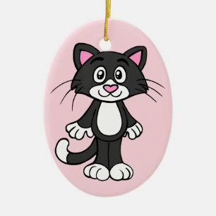 Tuxedo Katzenporzellan Keramik Ornament