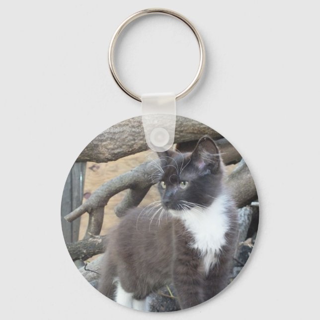 Tuxedo Kitten Schlüsselanhänger (Vorderseite)