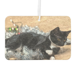 Tuxedo Kitten Tinsel und Lights Air Freshener Autolufterfrischer