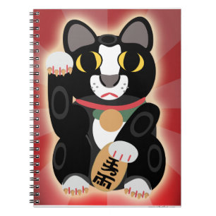 Tuxedo Lucky Cat Niedlich Fortune Pet Cartoon Notizblock
