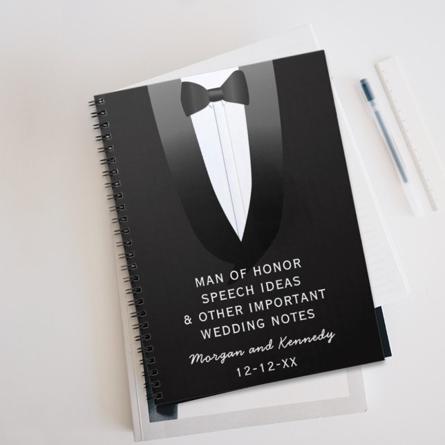 Tuxedo Man of Honor Wedding Speech Ideenbericht Notizblock (Speech Ideas Notebook for any member of your wedding party. )