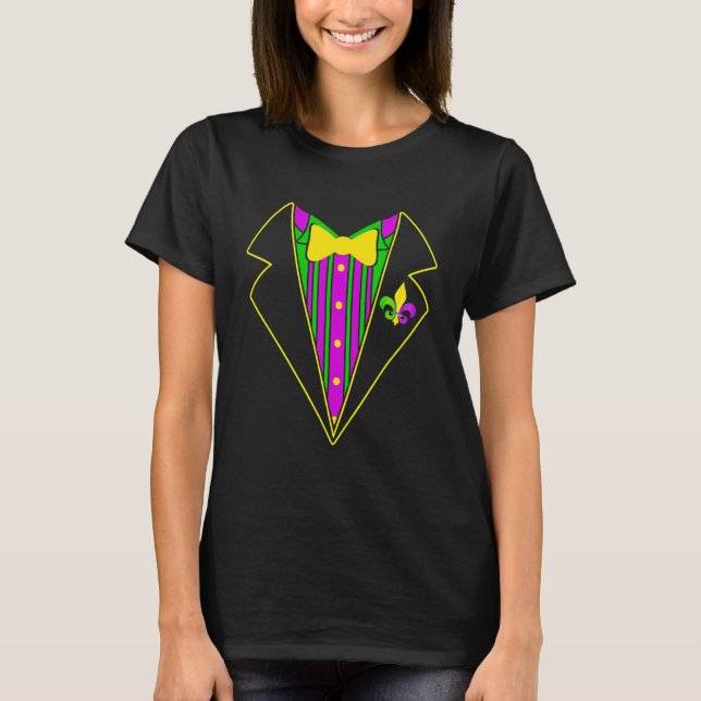 Tuxedo Mardi Gras  Carnival Festival Party Costume T-Shirt (Vorderseite)