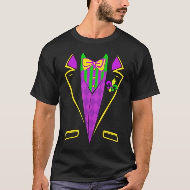 Tuxedo Mardi Gras Festival Moon and Stars T-Shirt (Vorderseite)
