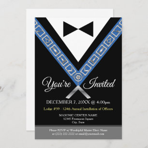 Tuxedo Masonic Einladungen   Freimaurer Juwelen