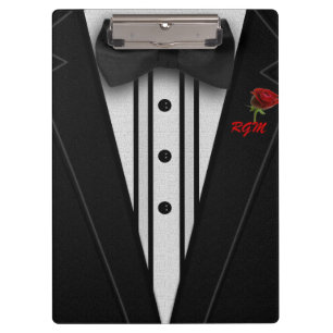 Tuxedo mit Bogen-Krawatten-Monogramm Klemmbrett