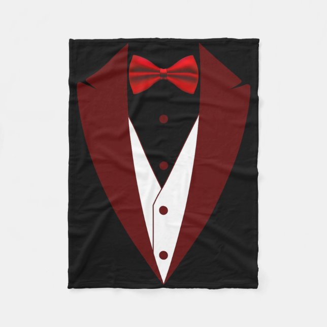 Tuxedo mit Bow Krawatte Funny - Halloween Groß Cos Fleecedecke (Vorderseite)