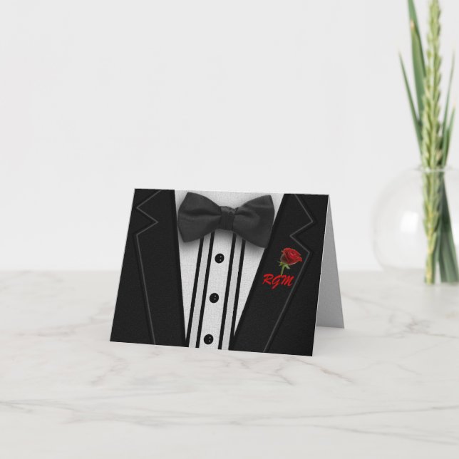 Tuxedo mit Bow-Krawatte-Monogramm (Vorderseite)