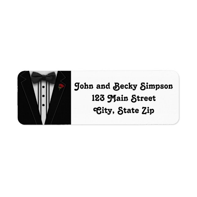 Tuxedo mit Bow-Krawatte-Monogramm (Vorne)