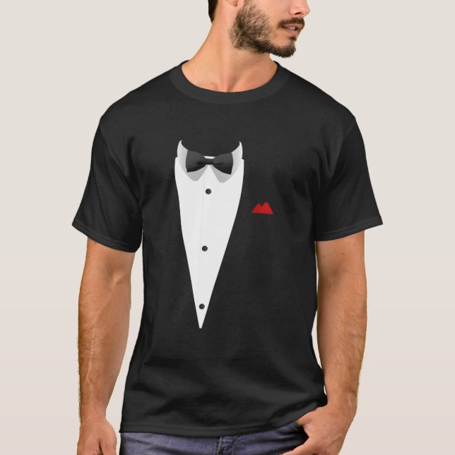 Tuxedo mit Bowtie für Hochzeiten und Occasio T-Shirt (Vorderseite)