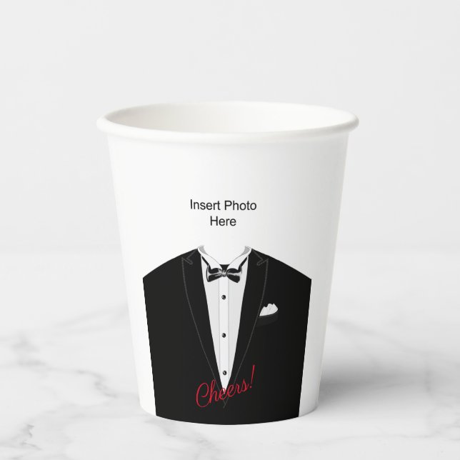 Tuxedo mit maßgeschneiderten Bechern für Papier Pappbecher (Vorderseite)
