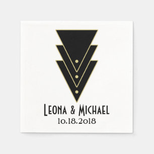 Tuxedo Modernes Art Deco Serviette