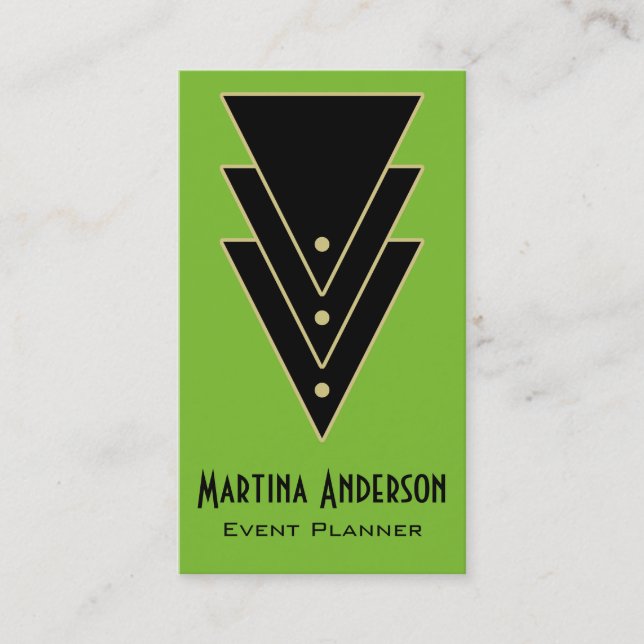 Tuxedo Modernes Art Deco Visitenkarte (Vorderseite)