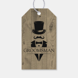 Tuxedo Mustache Trauzeuge Gift Tags Geschenkanhänger