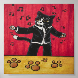 Tuxedo Opera Song Cat Poster