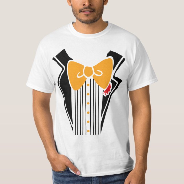 Tuxedo - Orange-Krawatte T-Shirt (Vorderseite)