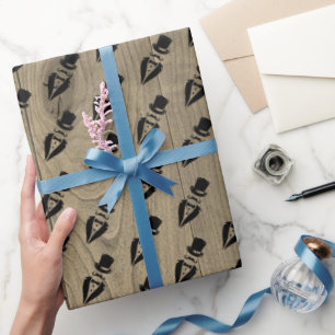 Tuxedo-Schnurrbart-Hochzeitsgeschenkpapier Geschenkpapier