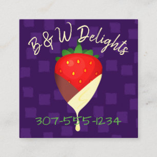 Tuxedo-Schokolade-Erdbeerobst Quadratische Visitenkarte
