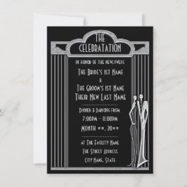 Tuxedo - Schwarz-Silber-Hochzeitsempfang - Einladung