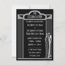 Tuxedo - Schwarz-Silber-Hochzeitsempfang - Einladung