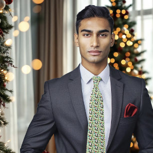 Tuxedo Schwarz-weiße Weihnachtskatze Krawatte