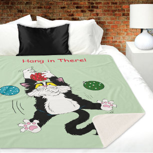 Tuxedo Schwarz-weiße Weihnachtskatze Sherpadecke