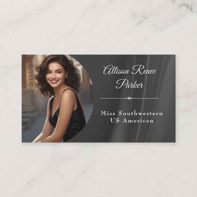 Tuxedo Shine Pageant Business Card Visitenkarte (Vorderseite)